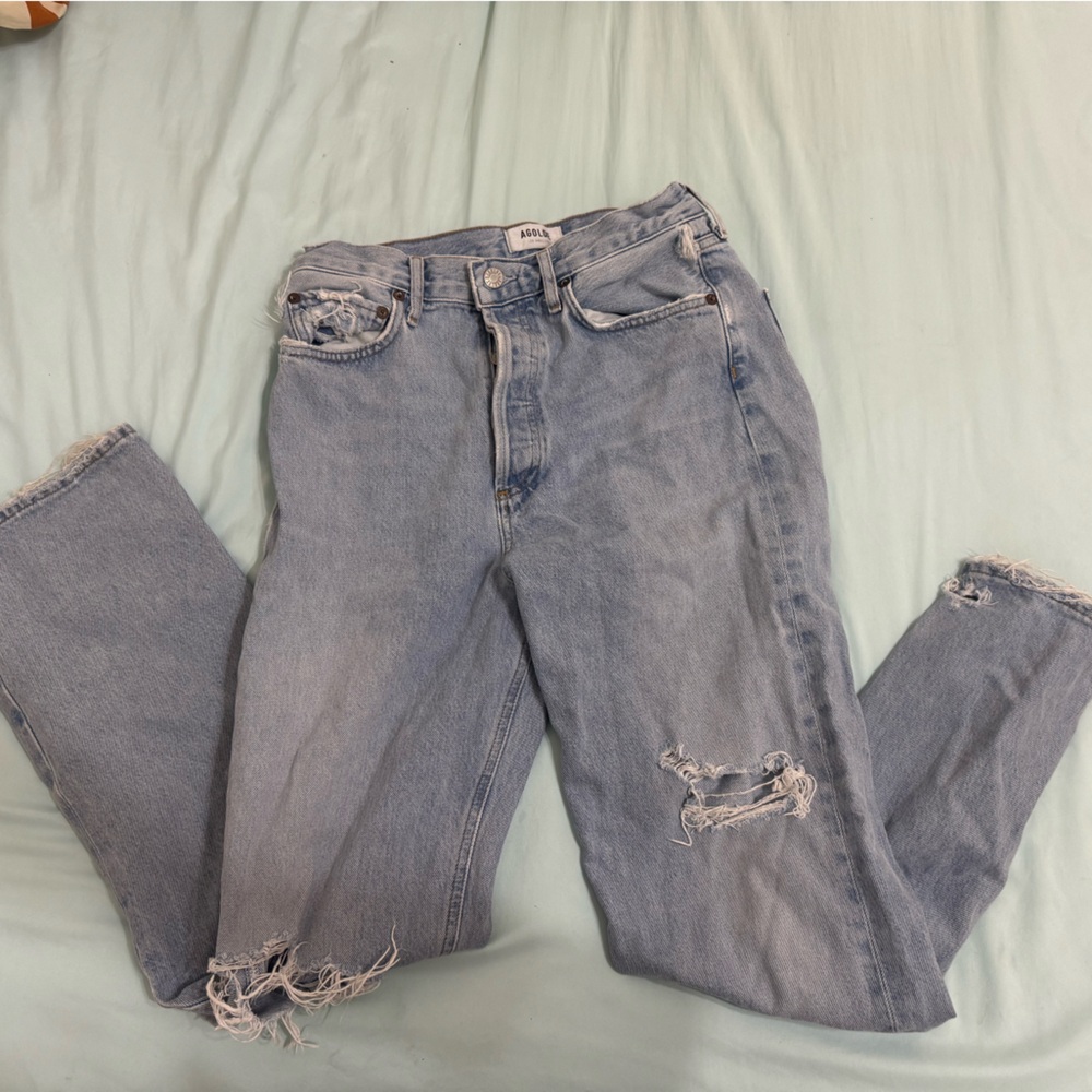 Agolde Light Blue Straight Leg Jeans
